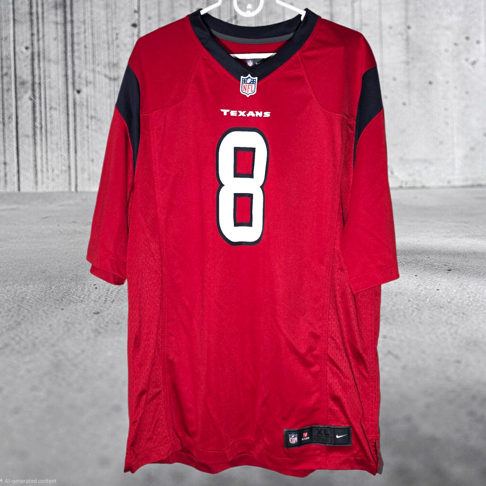 Nike NFL Houston Texans Matt Schaub #8 Jersey Red Black White Size XL